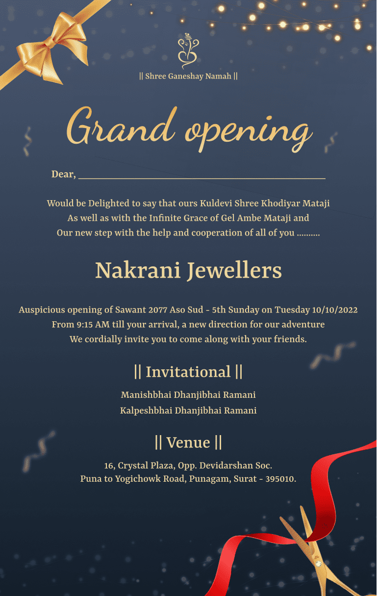 Festive Opening